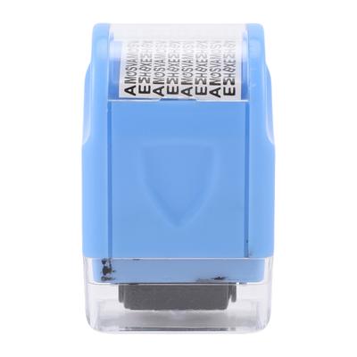 Protecteur d'ID Tampon à Rouleau Encre Bleu Compact ID Confidentiel Sécurité Rouleau pour Chèques Relevés Bancaires