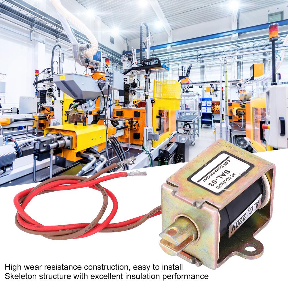 Push Pull Actuator All Copper Coil Electromagnet for Industrial Automation 4.9N 10mm Stroke 220VAC