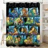Cozy Kids Sleep Shower Curtain Multicolored Illustration Featuring Children With Pets In Bed For A Calming Nursery Ambiance (36X