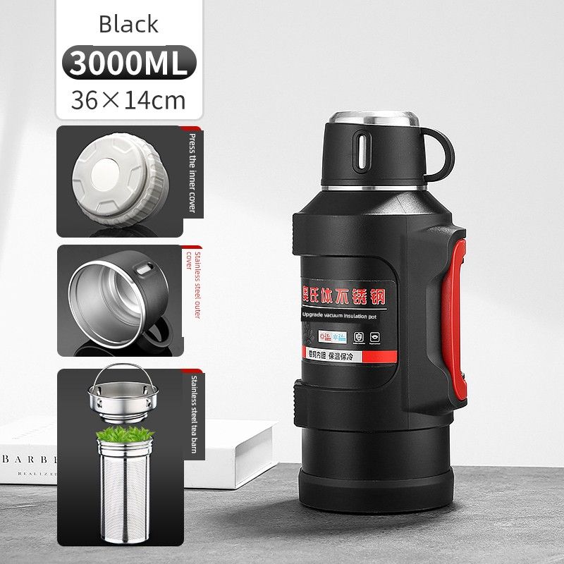 New Arrival 316 Stainless Steel Thermal Pot Large Capacity Vacuum Cup Outdoor Car Portable Kettle Household Kettle 6L