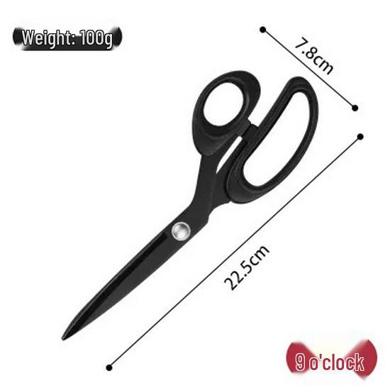 Professional Fabric Cutting Scissors: Tailoring, Dressmaking, Household Sewing, Crafting - Large, Blackened