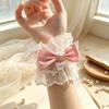 Ruffled Lace Lolita Wrist Cuffs Floral Lace Sweater Cuff Covers Hand Sleeves  Maid Cosplay