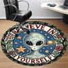 1pc Alien Motivation Office Round Area Rug, Under Office Chairs Bedroom Living Room Home Decor, Room Deco