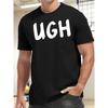 Men'S Casual Crew Neck T-Shirt with Geometric Pattern -  Regular Fit- Perfect for Beach, Sports, Weekend Outings  - Suitable for Casual Wear