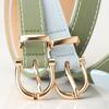 Adjustable Golden Oval Shape Buckle Thin Belt PU-leather All-match Belt Hot Girl Women Waist Belt for Coat Skirts Jeans