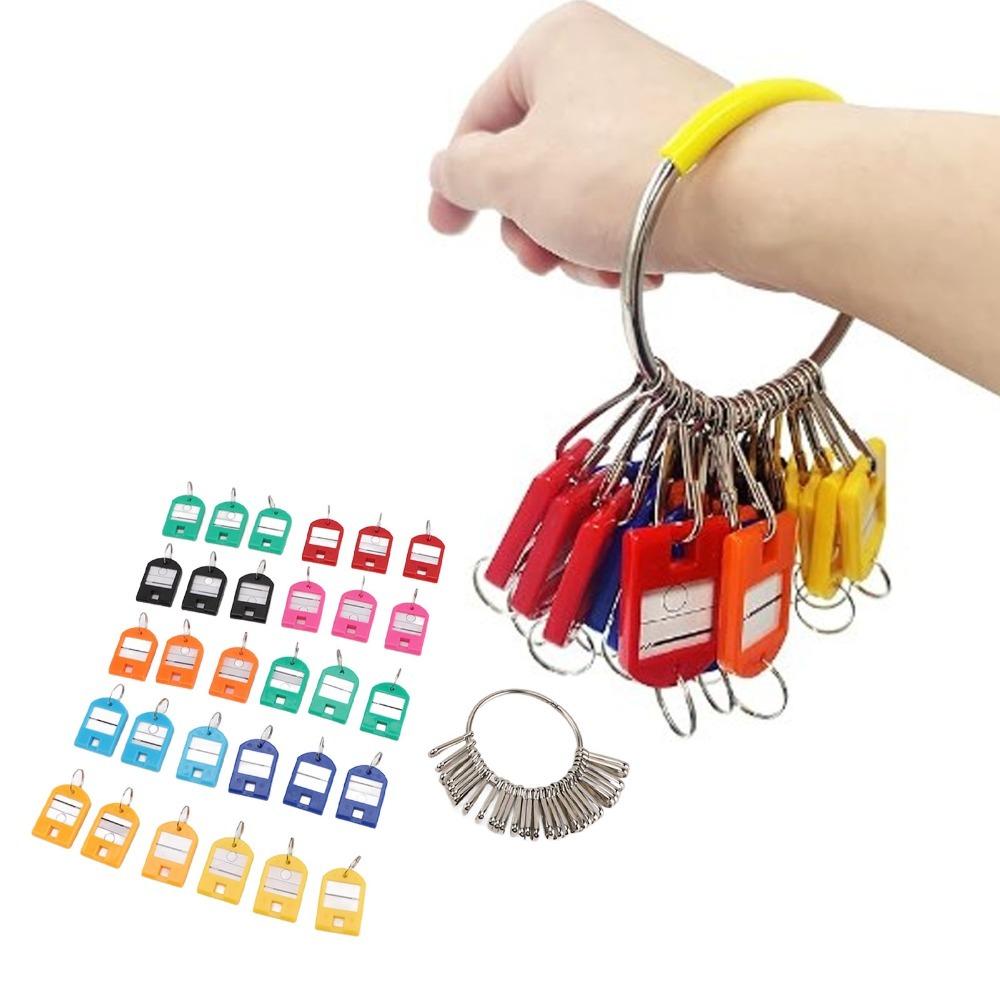 

30pcs Portable Keychain Plastic Material Key Tags Multi Keys Holder Key Organizer Houses