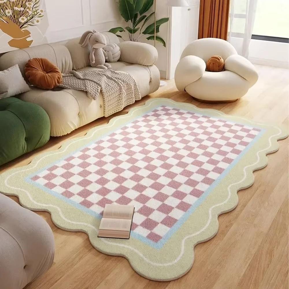 Woonkamersofa met Imitatie Kasjmier Tapijt - Schattige En Meisjesachtige Stijl Voor De Slaapkamer, Nachtkastje Tapijt Voor Huisdecoratie 60X90CM