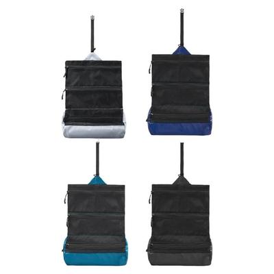 Foldable Cosmetic Storage Bag Lightweight Travel Essential Waterproof Compartments For Bathroom Organization