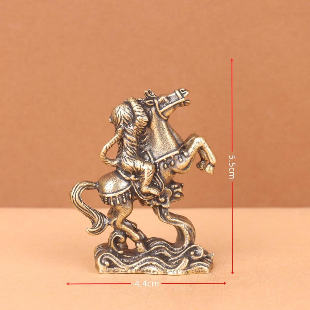 Retro Solid Brass Horse Tea Pet Decoration Ornaments for Home or Desk.