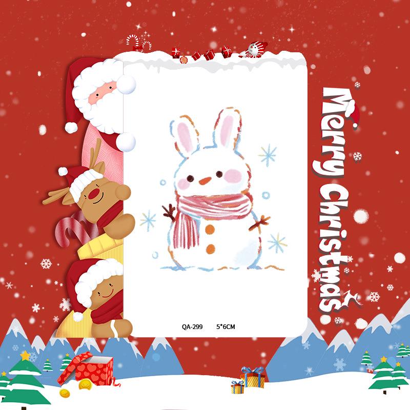 Popular Cartoon Christmas Temporary Tattoos for Kids - Cute Santa and Snowman Sticker Set
