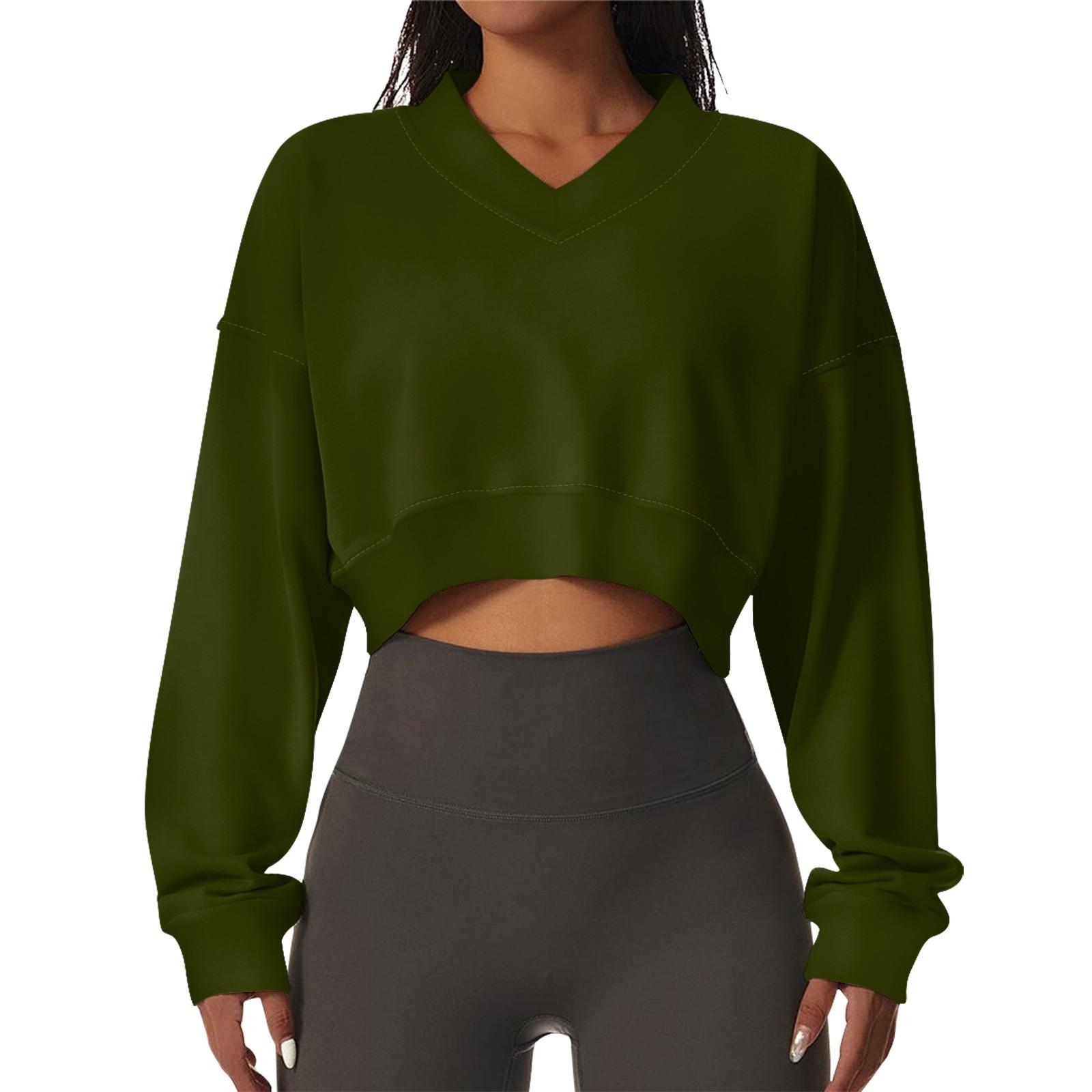 

Женская повседневная модная сексуальная удобная спортивная толстовка с длинными рукавами и V-образным вырезом XXL