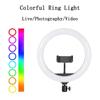 8/10/12Inch RGB LED Selfie Ring Light Lamp with Tripod Stand USB Plug Live Makeup Photography