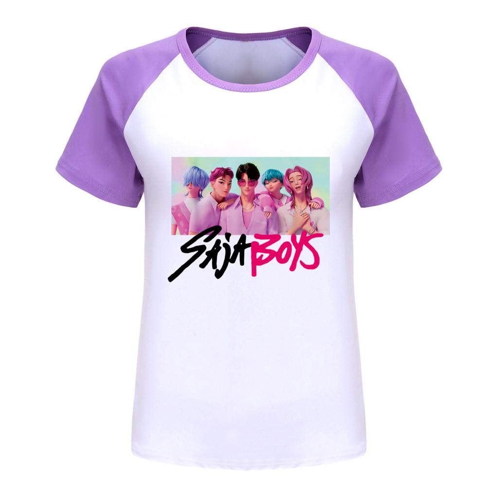 5028 Kids Girls Sajaboys Rumi Zoey Mira Print Raglan Short Sleeves T-Shirt