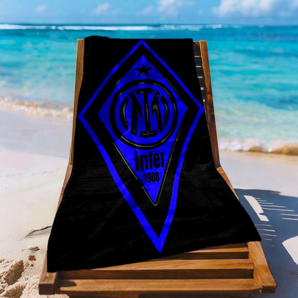 Inter Milan Beach Towel Quickdry Soft Microfiber Comfortable Lightweight Suitable For Swimming Gym Camping Yoga Vacation