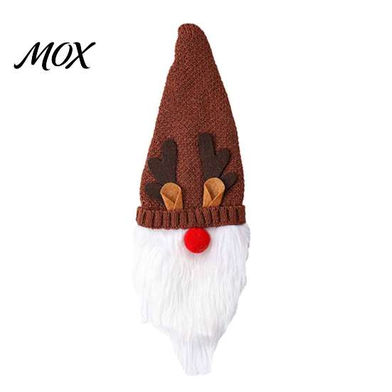 Winter Home Table Decorations Christmas Gnome Wine Bottle Covers, Knitted Faceless Toppers, Santa Reindeer Creative Holiday Accessories Elf