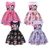 Kids Girls Movie POP Rumi Zoey Mira Print Sleeveless Bow Casual Party Princess Dress