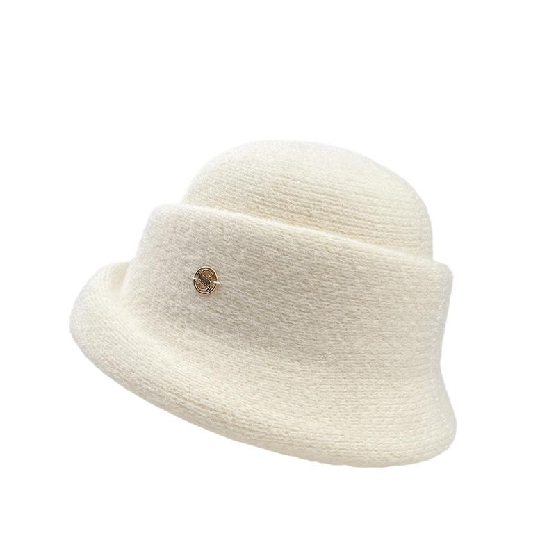 Spring and autumn warmth, windproof and elegant woolen top hat girl