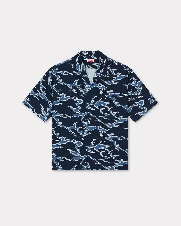 Kenzo Men'S High Summer Ocean Camo Hawaiian Shirt_K256Amih02Nyx