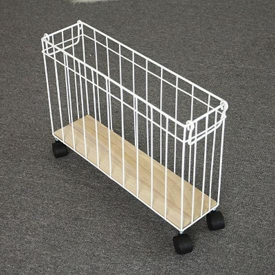 Nordic Style Iron Storage Basket with Wheels for Books, Snacks, Magazines, Yoga Mats & Sports Equipment