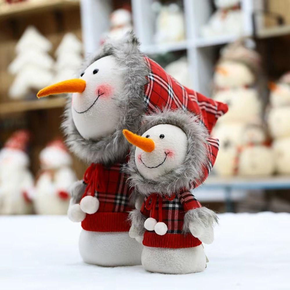 Funny Christmas Snowman Doll Cartoon Cute Snowman Figure  Home Decoration