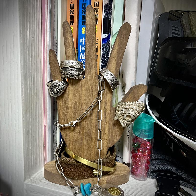 Jewelry Display Stand Wood Sturdy Base Wooden Hand Form Home Decor Ring Display Holder Rack for Bangles Watches Rings Necklaces