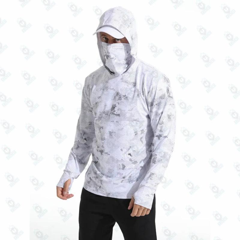 

Summer Lightweight Quick-Dry Breathable Hooded Long Sleeve Fishing Shirt M