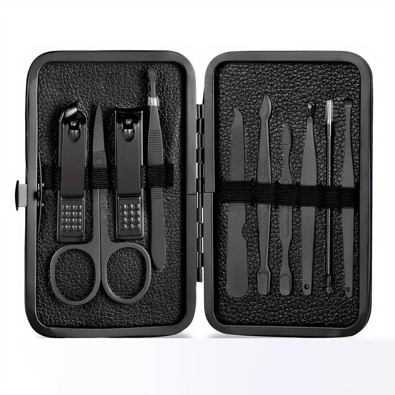 7/10/18 Pcs Classic Black Manicure Set Hand Feet Facial Stainless Steel Accessories All Black Nail Clippers