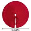 Red and Off-White Knitted Christmas Tree Skirt Decoration
