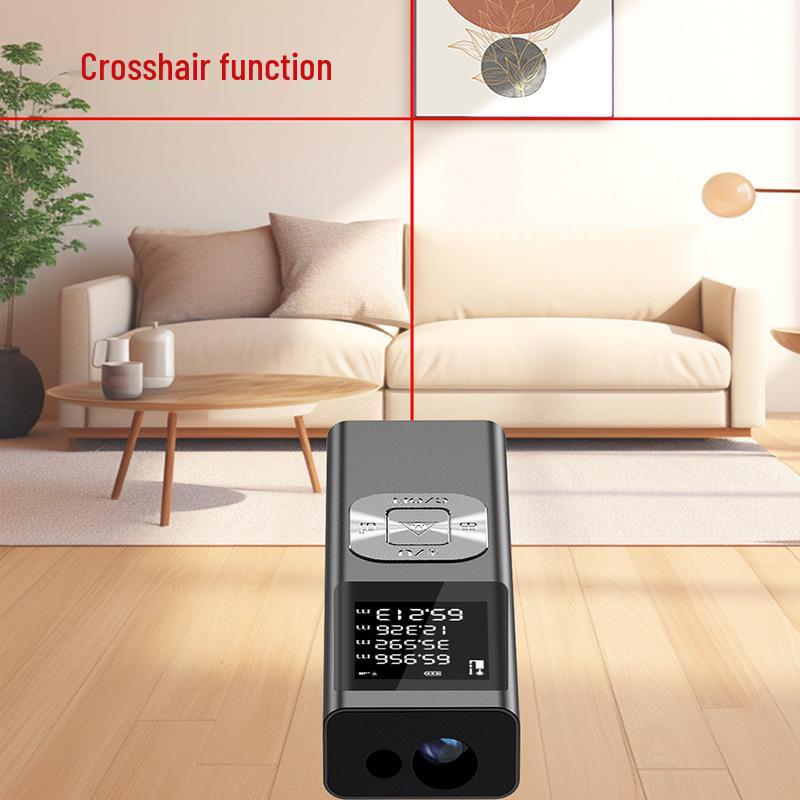 3-in-1 Mini Laser Rangefinder with Cross Laser Level & Metal Shell