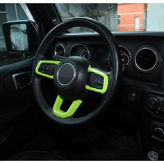 3X Green Steering Wheel Moulding Trim Cover for Jeep Wrangler JL 2018+/JT +