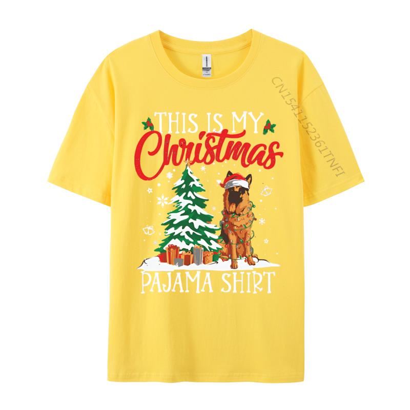 This Is My Christmas Pajama German Shepherd Tshirt Funny Tee Shirt Camisetas Brand Tops T Shirt Male 2024 T Shirt