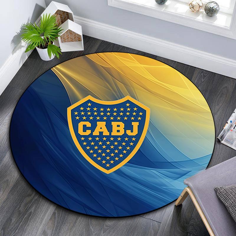Club Atletico Boca Juniors Round Area Rug,Carpet Rug for Living Room Bedroom Sofa Playroom Decor,Non-slip Floor Mat