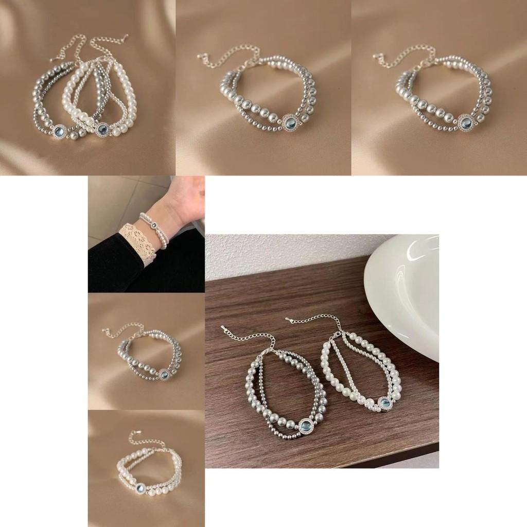 Luxurious Double Layer Pearl Bracelet For Women With Retro Court Style