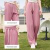Xiangying Women's Pink High-Waist Wide-Leg Pants