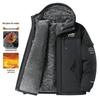 Men's Windproof Fleece-Lined Hooded Jacket: Warm, Thick Cotton Coat for Winter and Outdoor Activities