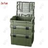 Zeyao Army Green Stackable Plastic Storage Toolbox