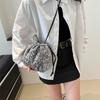 Internet celebrity sequins fashion drawstring small bag women 2025 spring new versatile ins shoulder messenger bag bucket bag