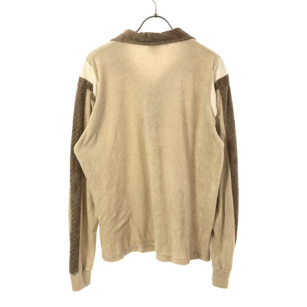 KENNINGTON 70s Long sleeve Pile ground Polo shirt Beige Old vintage Men's Used