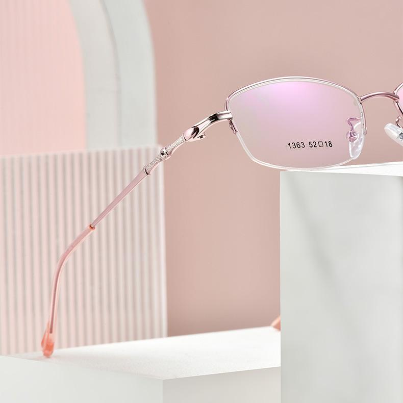High-End Women'S Business Glasses Frame Metal Alloy Glasses Frame Half Frame Myopia Glasses Frame