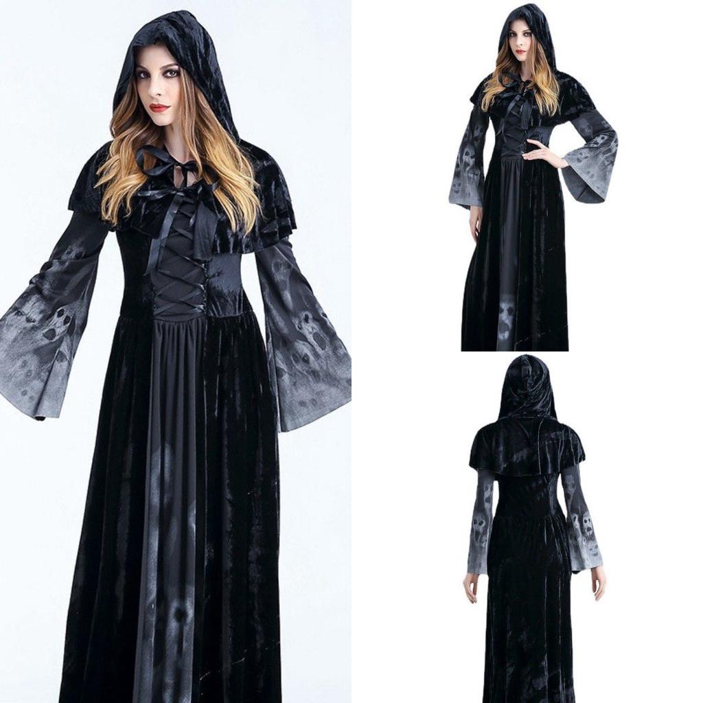 Vampire Halloween Long Dress Witch Roleplaying Out Of The Bar Stage Costumes