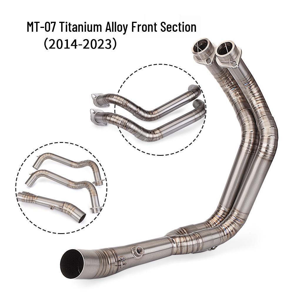MT07 Exhaust Modification: Stainless Steel Titanium Alloy Front Pipe (2014-2023)