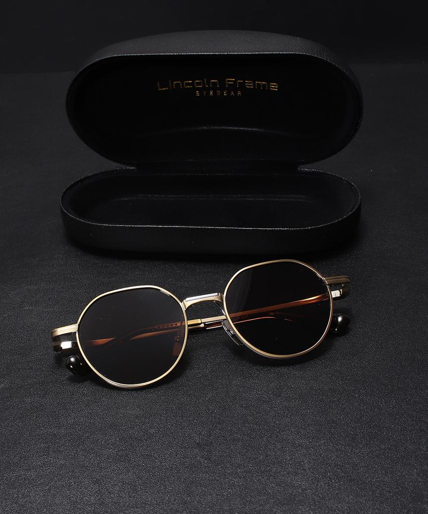 Lingkeonpeuleim Arlt-D150 Titanium Sunglasses Brown