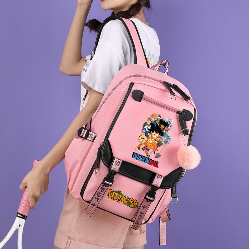Anime Dragon Ball Backpack for Women Canvas Laptop Bag Back To Schoolbag for Teenager Girl Schoolbag Women Travel Bag Mochila