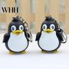 Cute Animal Penguin LED Light with Sound Key Chain Ring Torch Xmas Gift