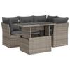 vidaXL 5 Piece Grey Garden Sofa Set with Cushions Poly Rattan