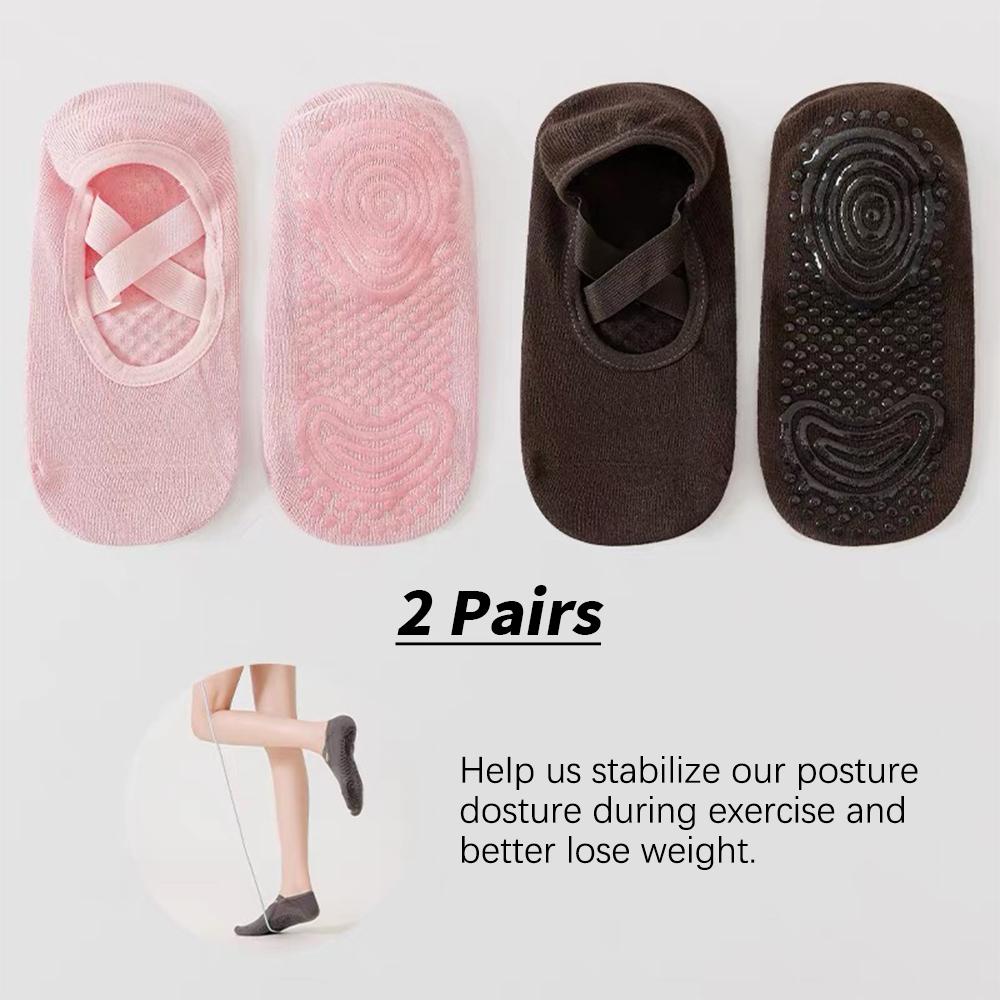 Professional Women Yoga Sock Silicone Anti-slip Ballet Pilates Socks Women Backless Breathable Bandage Yoga Sport Sock