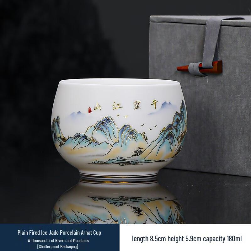 

Cha Xun Gold-Painted Thousand Miles Landscape Master Teacup