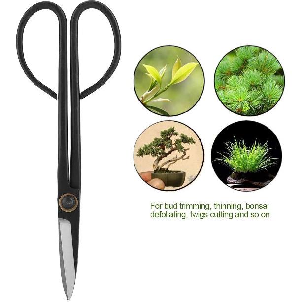 Hakeeta Bonsai Scissors, 205mm Long Handle Scissors Stainless Steel for Pruning Shear Bud Leaves, Bonsai Trimming Tool Garden Equipment Set.