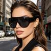 European and American large-frame one-piece fashionable sunglasses, men's and women's personalized fashion outdoor UV-proof versatile sunglasses