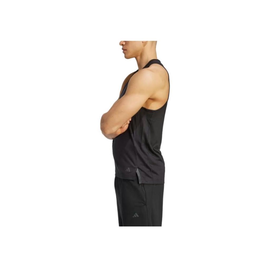 Adidas Solid Color Round Neck Sleeveless Vest Men Tops Black IP2354